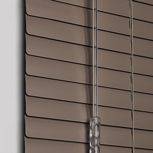 AJTXCSFOQL Aluminium Jalousie innen Jalousette, 25mm Lamellen Alu-Jalousie, Breiten von 30 bis 230 cm erhältlich, innenjalousie, Sichtschutz Wärmedämmung Fenster jalousien, Einfache Montage(Braun)
