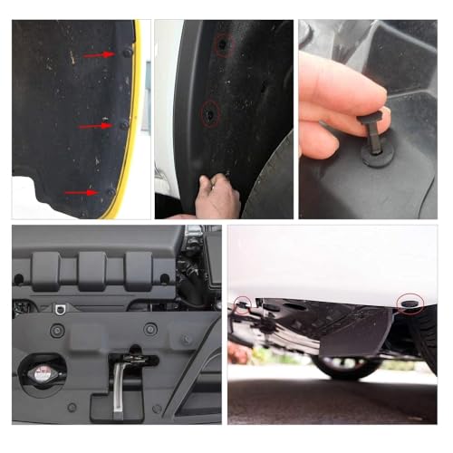 Image of Car Clips And Plastic Rivets Kit, 120 Clips, 6 Sizes | Black Push Retainer Clips With 5 Fastener Removers For Compatible Bumpers, Fenders, Door Trims And Splash Guards