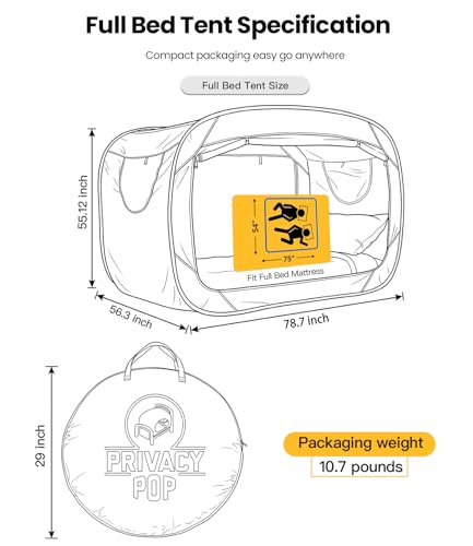 Carpa para cama completa ANC POP, portátil, gris miniatura 4