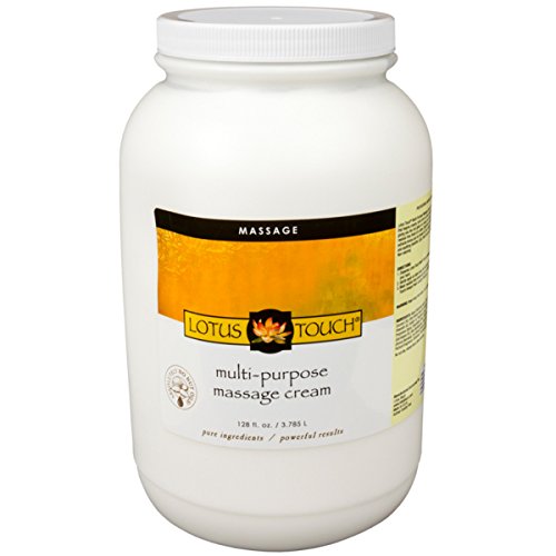 Multi-Purpose Massage Cream by Lotus Touch – 100% Pure Ingredients – Rejuvenating & Hydrating Borage & Grapeseed Oils, Calming Arnica & Ivy Extracts – Perfect Glide, Maximum Control – (1 Gallon)