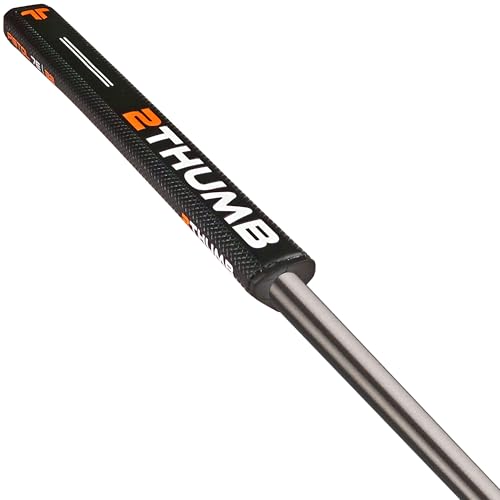 2 Thumb Pistol 7E 32 Golf Putter Grip | High-Quality Golf Grips with V-Back Technology Non-Taper Design | Lightweight, Improves Feedback & Tack Enhances Feel Golf Club Grips | W-26mm x D-25mm - Black