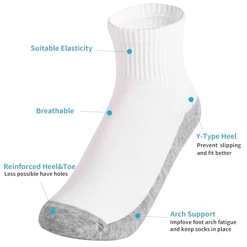 Image of Loucey 12-18 Packs No Show Socks Invisible Socks Men Women Cushioned Low Cut Ankle Sock for Running Gym Hiking (6-9 Pairs)