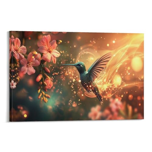 Peinture d'œuvres d'art oiseaux Humming HLXZMCVBT impression toile premium