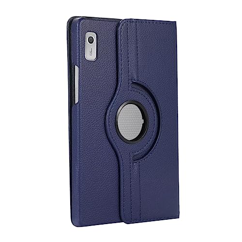 LMFULM® Tablet Étui pour Realme Pad Mini (8,7 Pouces) PU Cuir Case Ultra Mince 360° Rotation Housse Protection Cover Flip Coque Bleu Foncé