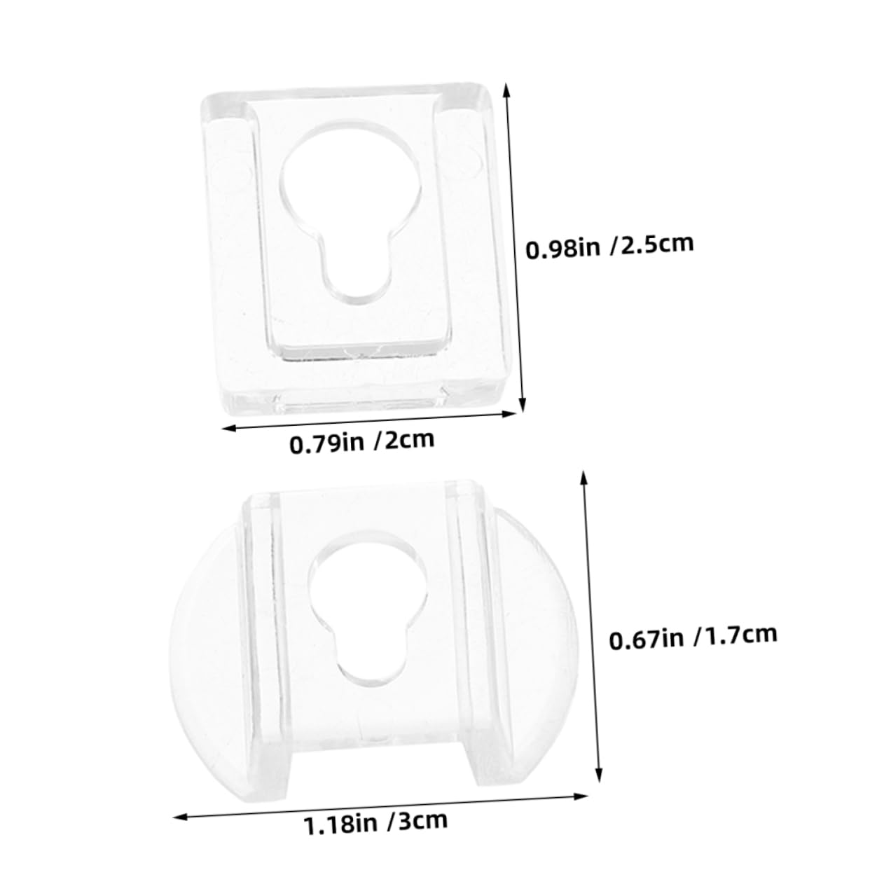POPETPOP 20Pcs Clear Acrylic Keyhole Hangers Versatile Wall Mounting Clips for Frames Mirrors Secure Stable Photo Album Brackets Hidden Elegance for Polished Display