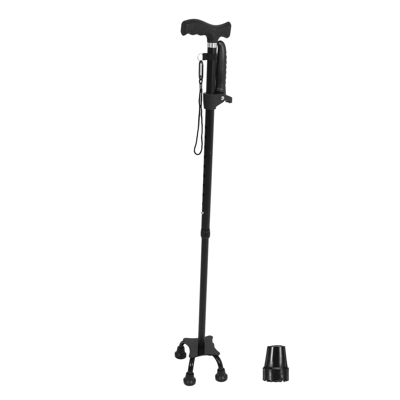 Mikikit Bastón de Metal Portátil Ajustable para Personas Mayores Ayuda para Caminar Plegable Mango Antideslizante Desmontable para Paseos Diarios o Viajes
