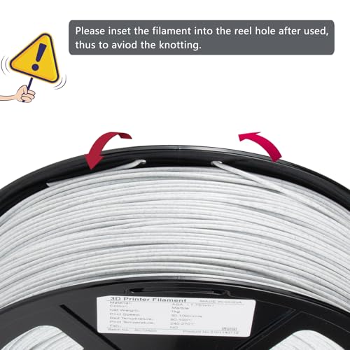 Image of iSANMATE ASA Filament 1.75mm Marble 1KG, UV & Weather Resistant 3D Printer Filament Perfect for Outdoor Functional Parts, Dimensional Accuracy + /- 0.02mm, 1kg Spool (2.2lbs)
