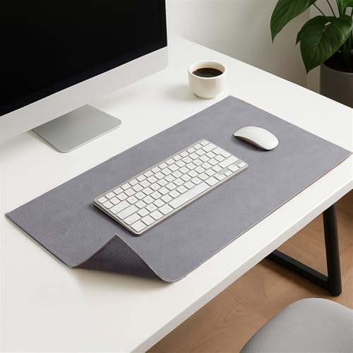Coussin de table en cuir PU haut de gamme double face gris et bleu marine