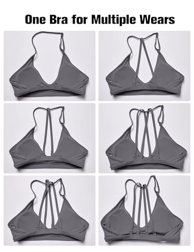 Image of YEOREO CoreFlex Workout Sports Bras for Women Padded Strappy Open Back Gym Bra Light Impact Criss Cross Yoga Crop Top