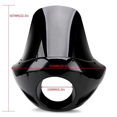 Speedpark Smoke & Black Tall Fairing Windshield Headlight With 35Mm-49Mm Forks Club Style For Harley-Davidson Super Glide T-Sport Fxdxt, Fxr #TOP1