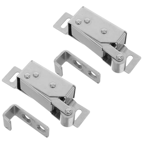 SHINEOFI 2 Pièces Mécanisme à Ressort pour Trappe de Visite avec Bouton-poussoir sans Poignée Système de Verrouillage à Pression Ressort Auto-rétractable et Fixation par Clip