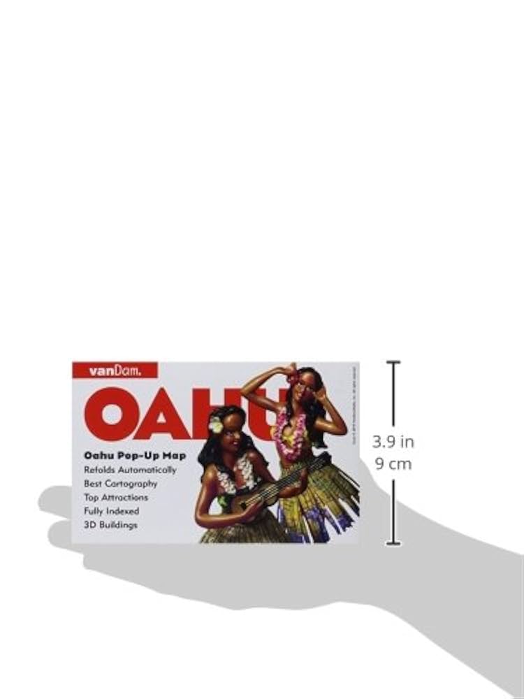 Oahu Pop-Up Map by VanDam –– Laminated pocket size pop-up