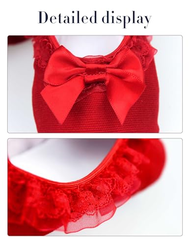 Sweet Toddler Girls Ballet Shoes Soft Canvas Lace Dance Slippers for Training, Performance, Class, Yoga, Indoor Sports3