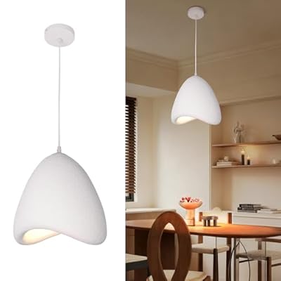 MinMinCheng Japanese Pendant Lights Kitchen Island Lighting 15.8'' Dining Room Light Fixtures Over Table Modern Pendant Light Wabi-sabi Hanging Lamp for Hallway Restaurant Bedroom