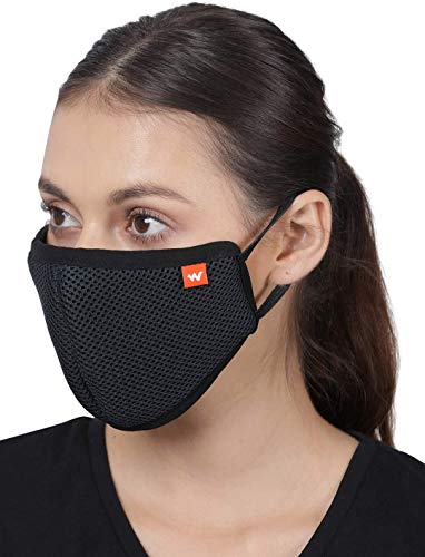 Wildcraft HypaShield Supermask Reusable W95 protection mask (Black, L Size,) (Pack of 3)