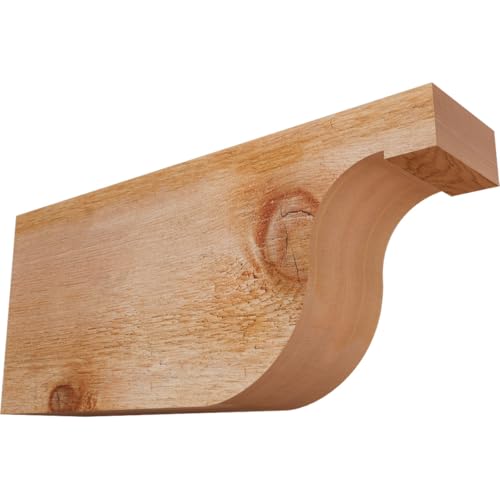 Ekena Millwork RFT04X08X18DEL00RWR Del Monte Rough Sawn Rustic Wood Rafter Tails' 4"W x 8"H x 18"L, Western Red Cedar