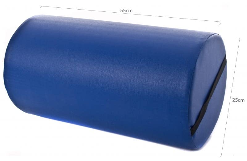 Cuscino A Rullo QUIRUMED 55x25cm In Ecopelle - Per Yoga, Fitness E Massaggi, Colore Blu - Foto 8