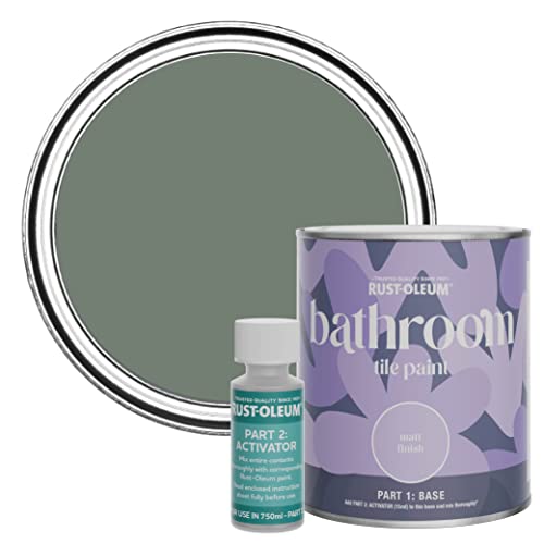 Rust-Oleum Green Water-Resistant Bathroom Tile Paint in Matt Finish - Serenity 750ml