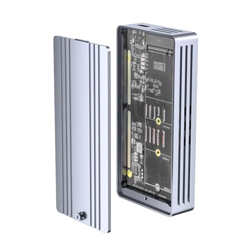 NVME USB 4.0 Hard Drive Enclosure Expands Storage Capacity with Fast Speed 40Gbps, 3000Mbps, Read and Write SSD Cooling Box Storage Solution for