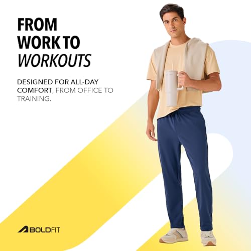 Image of Boldfit Track Pants for Men Casual Track Pants for Man Lower for Men Adjustable Waist Everyday Trackpants for Walking, Running and Exercise Pant for Man