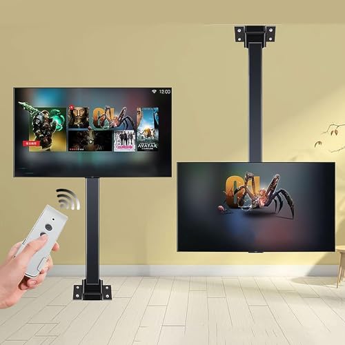 Support de plafond motorisé pour téléviseur afin de cacher votre grand écran au salon