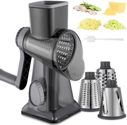Cheese Grater Hand Crank Rotary Vegetables Shredder with Handle, ...