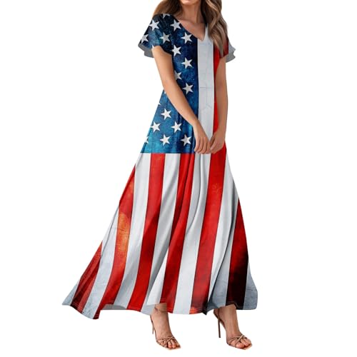 July 4th Dresses Short Sleeve Maternity Casual Dressy Festival Fashion Graphic Stars Stripe 4th of July Outfits for Women Vestidos De Verano para Mujer 2025