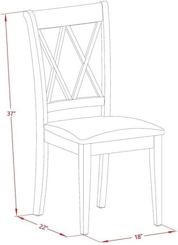 Miniatura 6 de East West Furniture DLCL3-MAH-C - Juego de mesa de comedor de 3 piezas para espacios pequeños que contiene una mesa de comedor redonda con gotas y 2