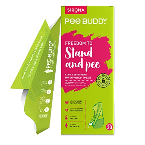 PEE BUDDY 20 Trichtern Tragbares Gerät Urinieren weiblich | Recycelbar Einweg-Urinal Funnel | Reisen, Camping, Wandern und Outdoor-Aktivitäten | Mädchen Cover