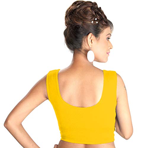 Image of Abhi Readymade Saree Blouse for Women- Sleeveless, Round Neck, Regular-fit, Stretchable, Pull-on Style Blouse