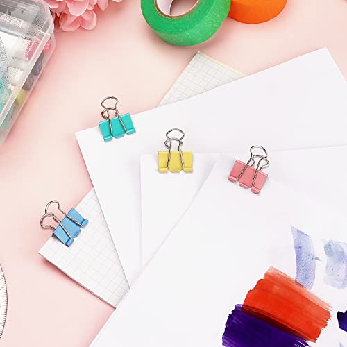 ZZTX Binder Clips Small Size Paper Clamps Clips Assorted Color, 1.0 Inches, 48 Pieces