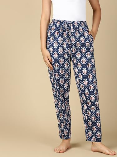 Image of PYNK by Lux Cozi Women's Cotton Printed Palazzo Pyjama Relaxed Lounge Pants | Super Soft Comfortable | Loungwear Pyjama Pant-Pack of 1