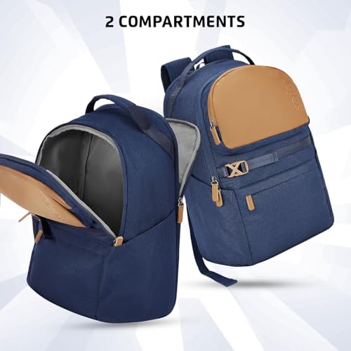 Image of Safari Dart 2 24L College backpack, 2 compartments, 17 inch laptop compatible, Smart trolley sleeve, Front pocket, college backpack bags for women and men, travel bag, Ideal for Students, Color - Blue