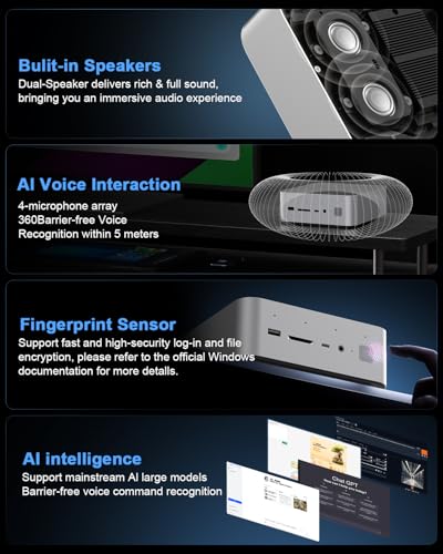 Image of Beelink GTi15 285H Mini PC, Intel Core Ultra 9 285H (16C /16T,Up to 5.4GHz), 96GB DDR5 2TB SSD, Mini Computer Support 10G LAN /Triple Display /WiFi7 /BT5.4, Home /Office AI Mini Desktop Computer