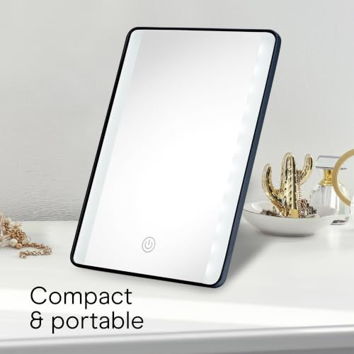 Conair Lighted Makeup Mirror, LED Vanity Mirror with Adjustable Base, Battery Operated in Blue by Conair - Image 8