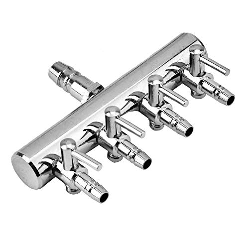Pond Air Pump Manifold, Adjustable Aquarium Air Control Valves, Stainless Steel Fish Tank Airline Splitter