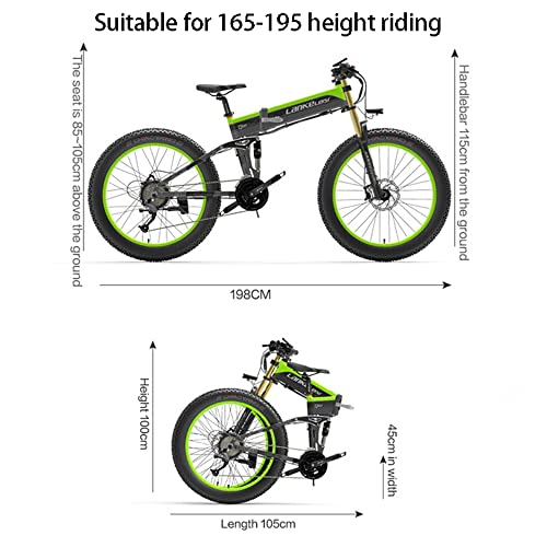 Geartist Lankeleisi Electric Bicycle Bike Mtb 27 Speed Fat Tire 26" Foldable Mountain 1000W Motor 48V 17.5Ah 30Mph Full Suspension Ebike Xt750Plus Shimano Shifter Kmc Chain Oil Hydraulic Disc Brake #TOP6