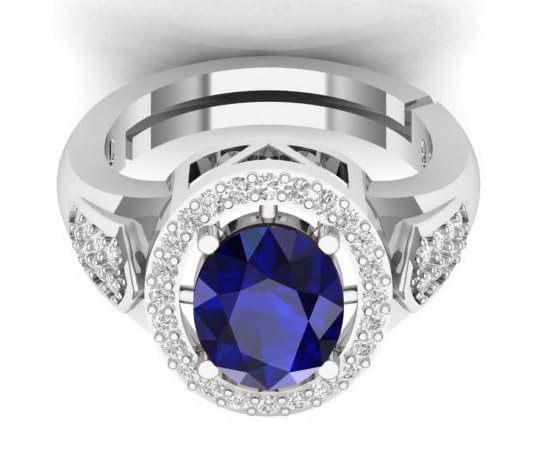 9.25 Carat 925 Sterling Silver Natural Blue Sapphire Gemstone Engagement & Solitaire Silver Ring For Women4