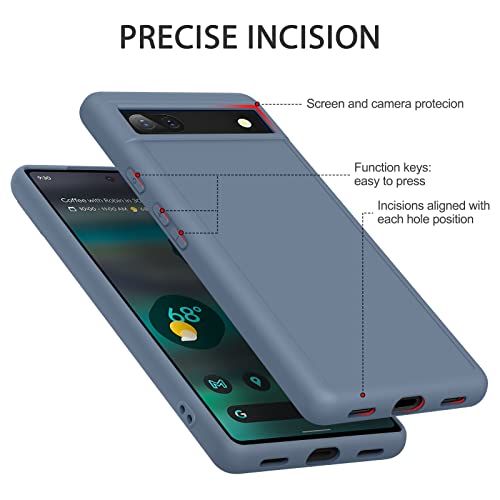 Vancle für Google Pixel 6A Hülle mit Lanyard, Dünne Silikon Handyhülle für Google Pixel 6A 6,1 Schutzhülle mit Stoßdämpfung und Weiches Faserfutter Handyhülle