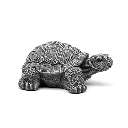 Statue en pierre tortue, gris ardoise, statue de jardin, pierre reconstituée