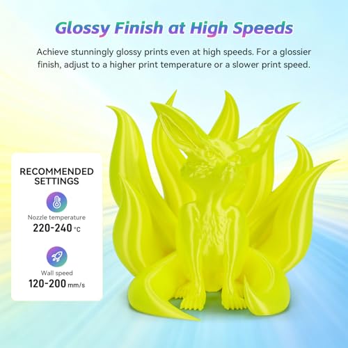 Image of FLASHFORGE Silk+ PLA Filament 1.75mm Yellow, Silky Texture 3D Printing Filament, Enhanced Layer Adhesion with Stunning Surface Finish; Chrome-Like Brilliance and Silk-Smooth Perfection
