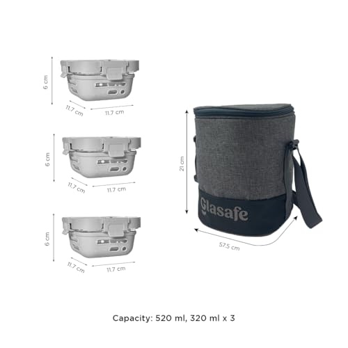 Image of GLASAFE Glass Lunch Kit (Soothing Slate, Meal Mate Lite)