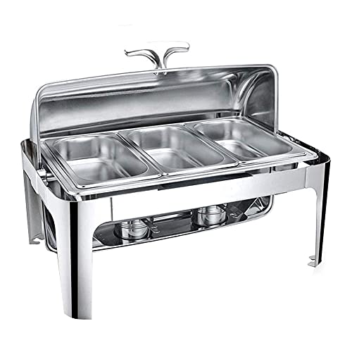 IROEJT Calentador de Alimentos eléctrico para Buffet, Estufa para Buffet, Olla calefactora Rectangular Comercial para Mantener los Alimentos Frescos y deliciosos.