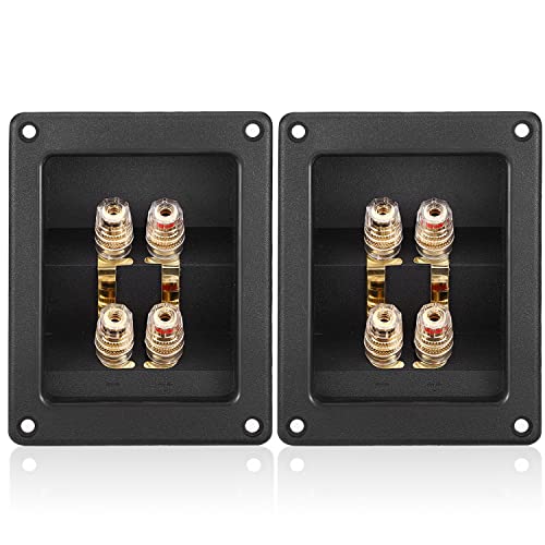 Facmogu Caja terminal 4 vías para altavoz, 2 piezas miniatura 1