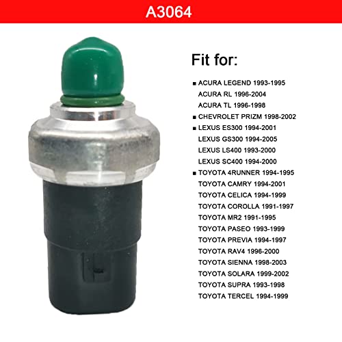 Amapart Pressure Switch Sensor Compatible With Acura Legend Rl Tl Toyota 4Runner Camry Celica Corolla Mr2 Paseo Previa Rav4 Sienna Solara Supra Tercel Lexus Chevrolet Prizm Hfc-R134A A3064 #TOP1