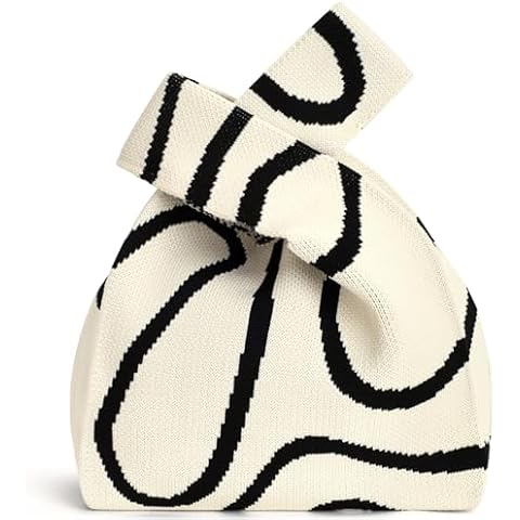PACKISM Japanese Knot Bag for Teenage girls - Small Knot Tote Bags Cute Wrist Knot bag as Gifts for teen girls 16-18 (14″x8.5″x0.7″), Beige Cover