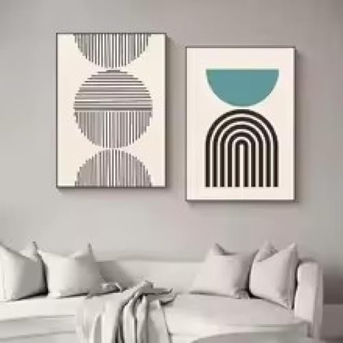 Décoration murale abstraite et affiche minimaliste sur toile géométrique 21x30cm