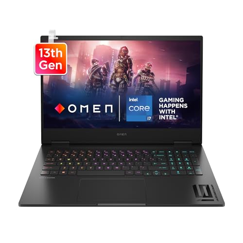 HP OMEN Gaming Laptop, 13th Gen Intel Core i7-13700HX, 8GB RTX 4060 GPU, 16.1-inch (40.9 cm), FHD, IPS, 165Hz, 300 nits, 16GB DDR5, 512GB SSD, RGB Backlit KB, B&O (MSO, Black, 2.32 kg), wf0055TX