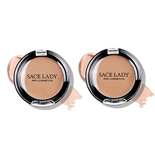 2 Colors Full Coverage Concealer Cream Makeup Set, Waterproof Matte Smooth Concealer Corrector Long Lasting for Dark Spot Under Eye Circles Cover, 6g/0.2Oz