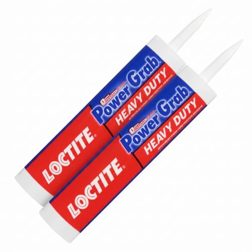 Loctite Power Grab Express Heavy Duty Construction Adhesive, 9 fl oz Cartridge, Versatile Constuction Glue for Wood, Wall, Tile, Foam Board &amp; More (Pack of 2)